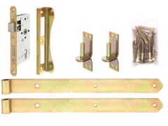 Beschlagsortiment, für Rahmen-Einzeltore, Gelb verzinkt