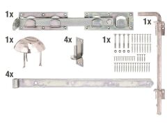 Beschlagsortiment für Jägerzaun Doppeltor -galvanisch verzinkt, dickschichtpassiviert
