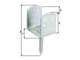 Flechtzaunhalter, U-Form, verzinkt, 83x38