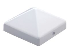 Pfosten-Kappe für Holzpfosten - hohe Form - ALU weiß  -  111 x 111