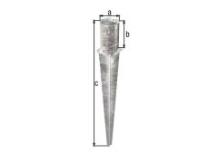 Einschlag-Bodenhülse für Rundholzpfosten - feuerverzinkt  - 141 mm / 750 mm lang