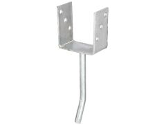 U-Pfostenträger mit Rundstahl-Betonanker - Typ367 - feuerverzinkt -  101 x 100