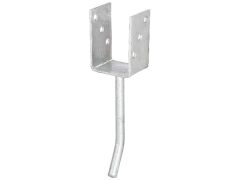 U-Pfostenträger mit Rundstahl-Betonanker - Typ367 - feuerverzinkt -  71 x 100