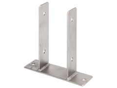 U-Pfostenträger - Typ345 - Edelstahl - zum Aufschrauben -  91 x 200