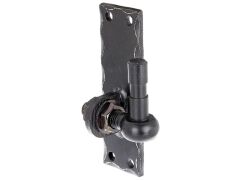 Kloben zum Anschrauben - Rand gehämmert - verzinkt schwarz  -  16 / 45 x 150