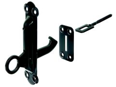 Fensterladen-Feststeller - mit Platte - schwarz  -  150 / 48 / 37