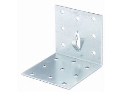 Lochplattenwinkel mit Fixierkralle zum Einschlagen - verzinkt-  60 x 60 x 60