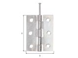 Scharnier/ VA-Stift lose, sendzimirverzinkt 63x45x1,5