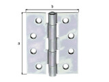 Scharnier,Stift vernietet,sendzimirverzinkt,100x75x2,5