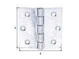 Scharnier,Stift lose,Edelstahl,76x76x2