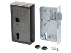 Schlosskasten, mit Schloss, 50, verzinkt , Dornmaß 65