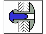 250 x Standard Blindniet Alu/Stahl Großkopf 5,0x30x11 - Klemmbereich: 20,0-25,0mm