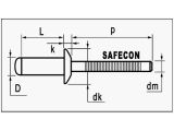 Auslaufartikel - 500 x Standard Blindniet Alu/ A2 Flachkopf 3,2x16 - Klemmbereich: 9,0-13,0mm