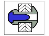 Auslaufartikel - 500 x Standard Blindniet Alu/ A2 Flachkopf 3,2x16 - Klemmbereich: 9,0-13,0mm