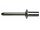 500 x Dicht-/Becherniet Alu/Alu Flachkopf 3,2x9,5 - Klemmbereich: 3,5-5,0mm