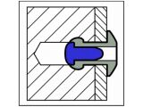 500 x Grooved Rillierte Blindniet Alu/Stahl Flachkopf 4,8x12 - Klemmbereich: max,8mm
