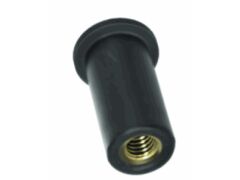 250 x Gummi-Blindnietmutter EPDM / M6X16.0 / Flachkopf / Rundschaft / offen / 0.5 - 4.0 mm