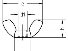 Schnäppchenartikel - 100 Stück, Flügelmuttern amerik. Form, schwere Ausf., verzinkt - M3