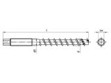 50 Stück Betonstockschraube mit Sechskantansatz - Edelstahl A4 - 8 (10)  x 105 / M10 - SW7