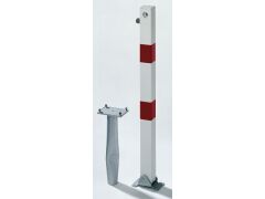 Absperrpfosten Klappy-Bo, PZ gleich, Weiß/Rot - 70x70/1000