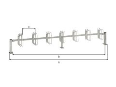 Fahrradständer Hagen, Grundelement zum Aufschrauben, 7 EP/45° einseitig