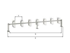 Fahrradständer Hagen, Grundelement zum Aufschrauben, 67 EP/45° einseitig