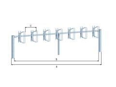 Fahrradständer Hagen, Grundelement zum Einbetonieren, 14 EP/45° doppelseitig