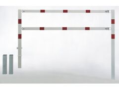 Absperrgitter Moovy, weiß, rote Ringe - 1500mm