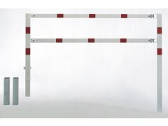 Absperrgitter Moovy, weiß, rote Ringe - 3000mm