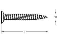 100 x Rahmenschrauben Senkkopf-SK 11 mm und I-Stern I30 (für Kunststoff-Profile) galv. verzinkt - 7,5 x 92