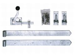 Beschlagsortiment für Jägerzaun- Einzeltor Hell verzinkt