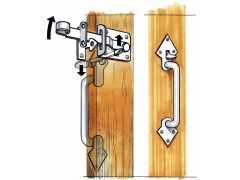 Dichtzaun - Klinkbeschlag bis 45mm Türstärke - Hell verzinkt