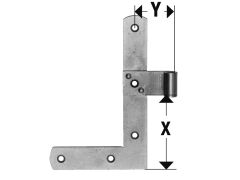 1 Paar Fenster-Winkelband Rolle 8mm / 200 x 110 mm, feuerverzinkt
