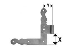 1 Paar Fenster-Winkelband Nr. 289 altdt. Form 6/125 x 125 mm, hell verzinkt
