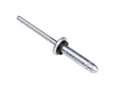 250 x Presslaschen-Blindniet mit Dichtscheibe Alu/Alu Flachkopf 5,2x28,6 - Klemmbereich: 11,1-15,9mm