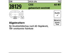 1 x Bügelmuttern DIN 28129 C35E M16 verzinkt, AD W7