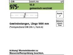 1 x Gewindestangen DIN 975 10.9 M42 verzinkt, getempert