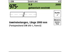 1 x Gewindestangen DIN 975 8.8 M12 x 2000 verzinkt