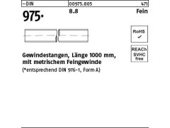 1 x Gewindestangen DIN 975 8.8 M30 x 1,5 (blank/schwarz)