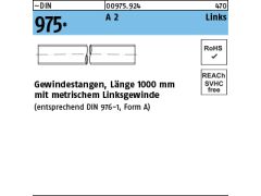 1 x Gewindestangen DIN 975 M6 -LH (Linksgewinde) Edelstahl A2
