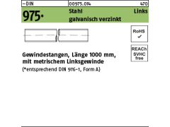 1 x Gewindestangen DIN 975 Stahl M10 -LH (Linksgewinde) verzinkt