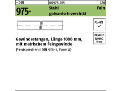 1 x Gewindestangen DIN 975 Stahl M24 x 1,5 verzinkt