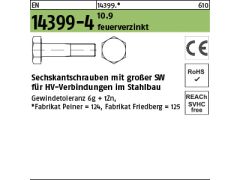 1 x HV Sechskantschrauben EN 14399-4 10.9 M12x60 - Peiner, Feuerverzinkt