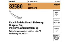 1 x Kabelbündelschlauch Helawrap PP schwarz 27 x 2000 inkl. Aufziehwerkzeug