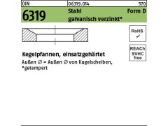 10 x Kegelpfannen DIN 6319 einsatzgehärtet D42 (Ø 68mm) verzinkt, getempert
