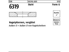 10 x Kegelpfannen DIN 6319 Stahl G35 (Ø 68mm) vergütet (blank/schwarz)