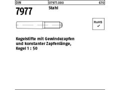 5 x Kegelstifte DIN 7977 Gewindezapfen 20x160 (blank/schwarz)