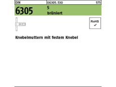 1 x Knebelmuttern DIN 6305 M16 fester Knebel,brüniert