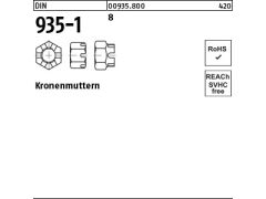 5 x Kronenmuttern DIN 935 -1 8 M42 (blank/schwarz)