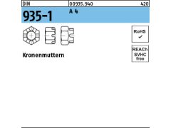 10 x Kronenmuttern DIN 935 -1 M20 Edelstahl A4